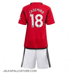 Manchester United Casemiro #18 Kotipaita Lapsille 2023-24 Lyhythihainen (+ shortsit)